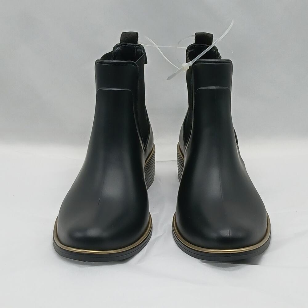 Kate Spade Solstice Chelsea Rain Boots Women's Size 6 Black Rubber Shoes Ankle - Picture 4 of 9